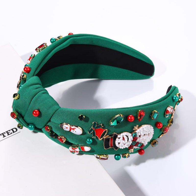 MOLOCH Christmas Headband for Women Christmas Snowman Knotted Headband Jeweled Crystal Xmas Head Band Xmas Decorations Gifts - Image 4